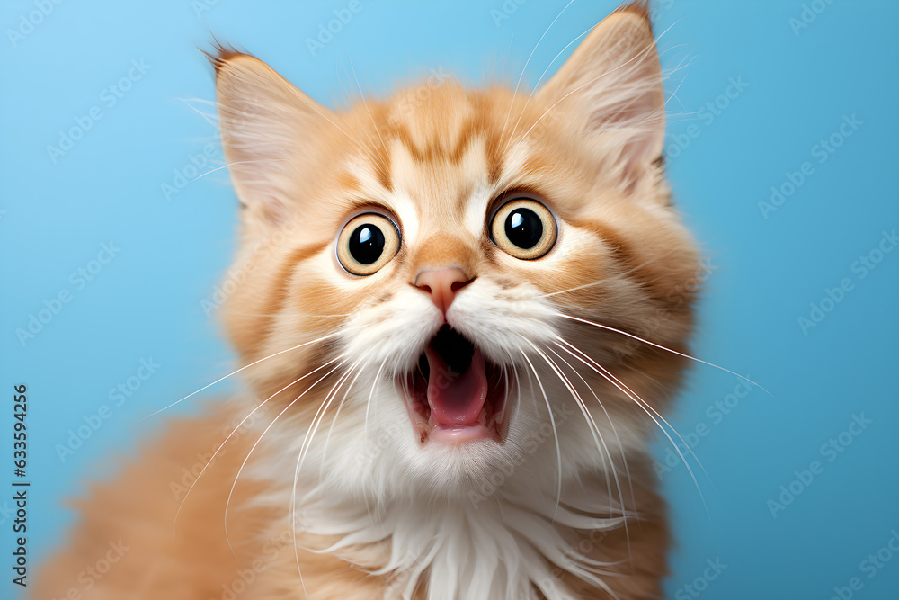 funny portrait of kitten with mouth open funny portrait of kitten with mouth open