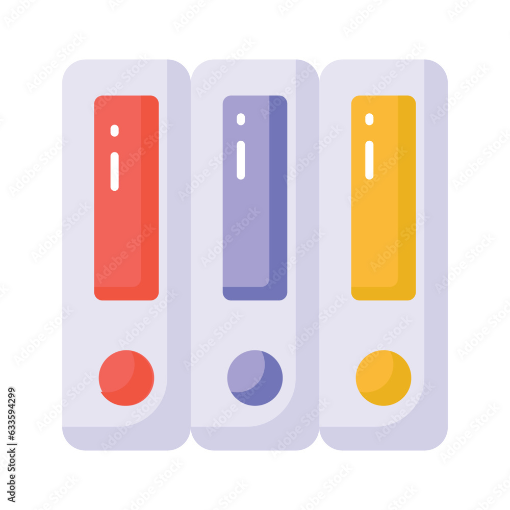 A vectors of files in modern style, trendy flat icon of binders A vectors of files in modern style, trendy flat icon of binders