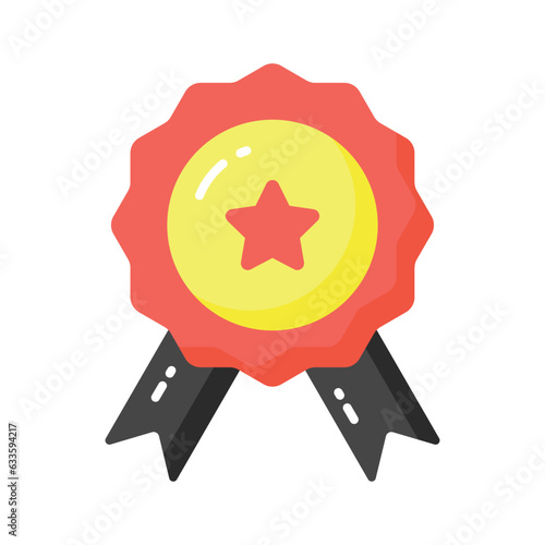 Flat vector of star badge, modern icon of quality badge in editable style