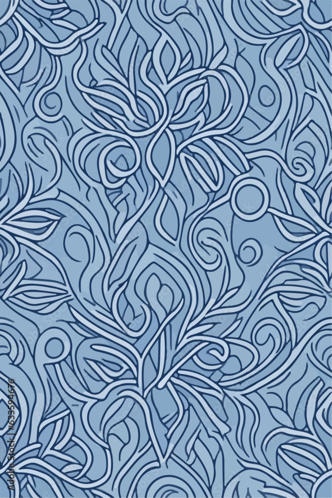 Whimsical Ornamented Symphony, Seamless Victorian Pattern