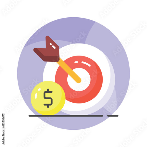 Grab this carefully crafted vector of business target in trendy style, financial focus icon design