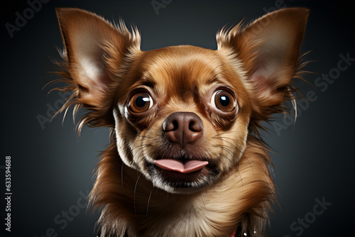 funny portrait of Chihuahua dog sticking tongue out © sam
