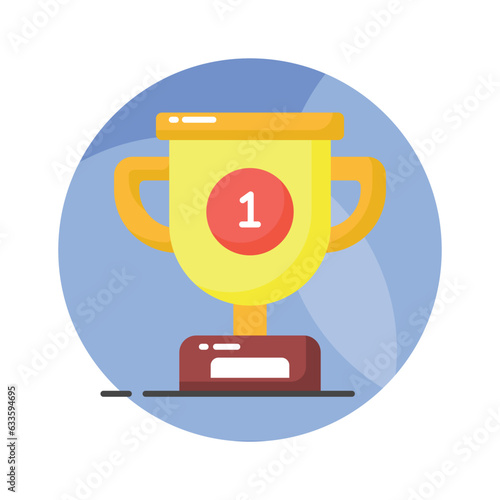 Creatively designed flat icon of trophy in editable style, achievement trophy vector design