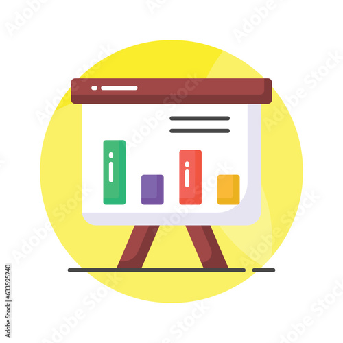 An icon of business graphical presentation, vector of statistical presentation