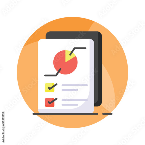 Check this carefully crafted icon of business report, analytical report vector
