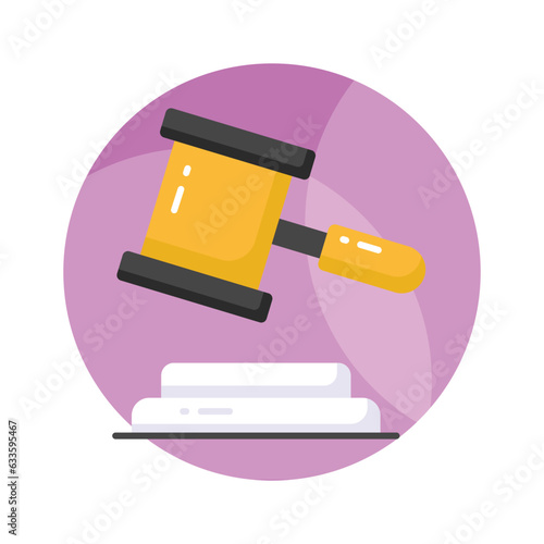 An icon of auction law in modern design style, ready to use vector