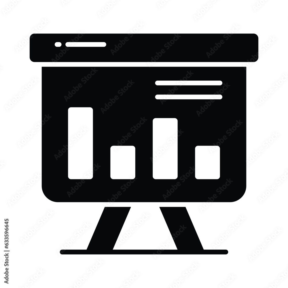 An icon of business graphical presentation, vector of statistical presentation An icon of business graphical presentation, vector of statistical presentation
