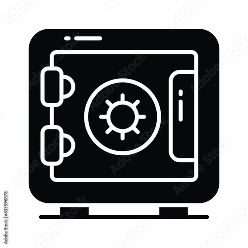 Bank vault for money saving, an icon of bank locker in editable style, premium vector