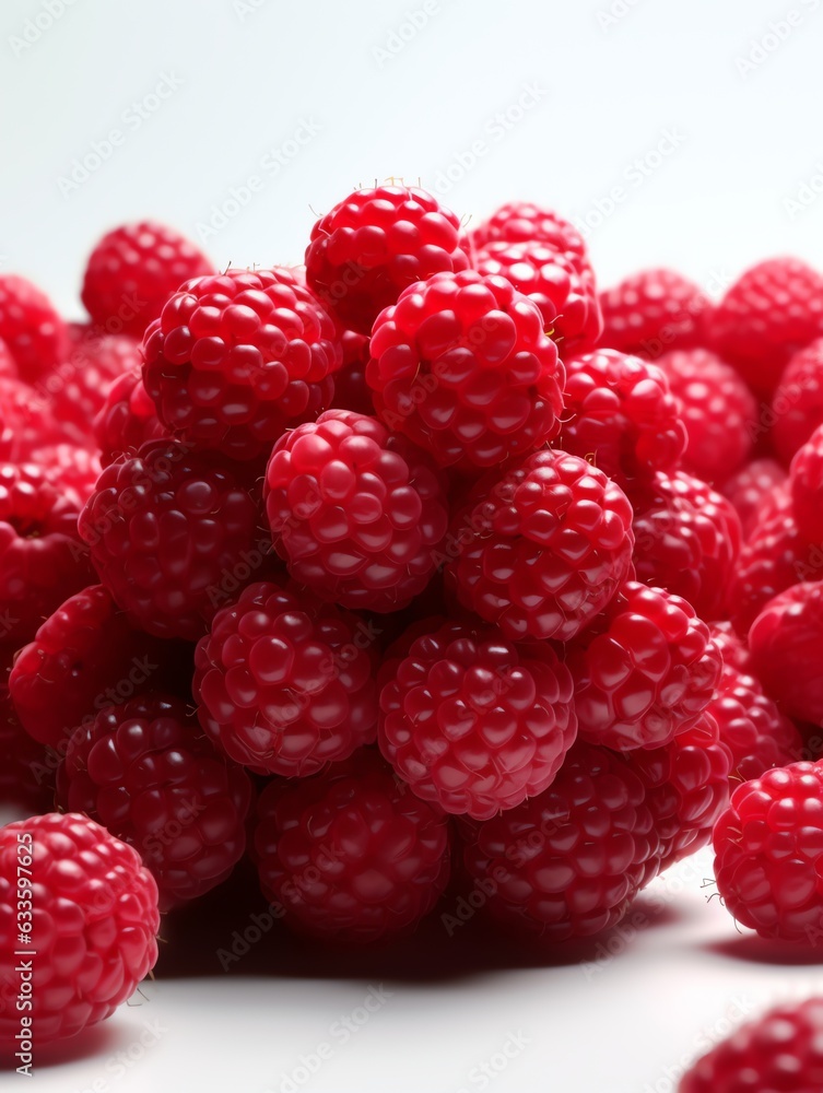 3d fruit raspberry white background 3d fruit raspberry white background