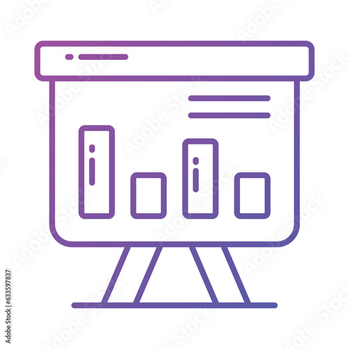 An icon of business graphical presentation, vector of statistical presentation