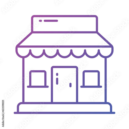 Beautifully designed vector shop building, commercial building, marketplace icon