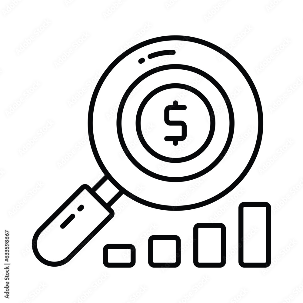 Business analysis icon in trendy style, isolated on white background Business analysis icon in trendy style, isolated on white background