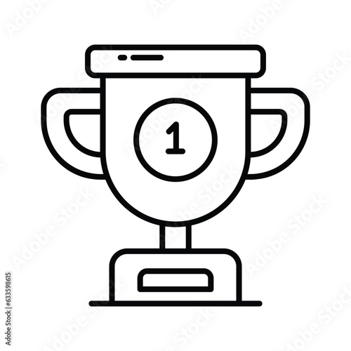 Creatively designed flat icon of trophy in editable style, achievement trophy vector design