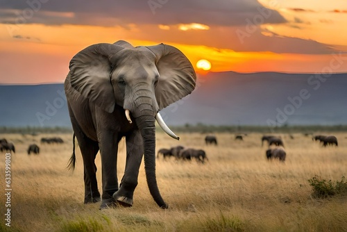 elephant in the savannah © Muhammad