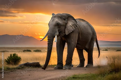 elephant in the sunset © Muhammad