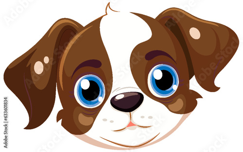 Cute dog cartoon face