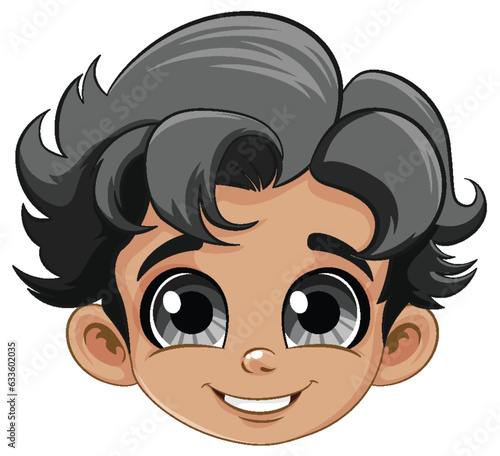Happy boy head cartoon