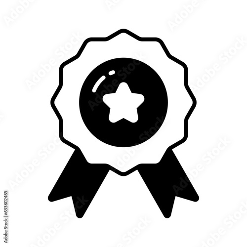 Flat vector of star badge, modern icon of quality badge in editable style
