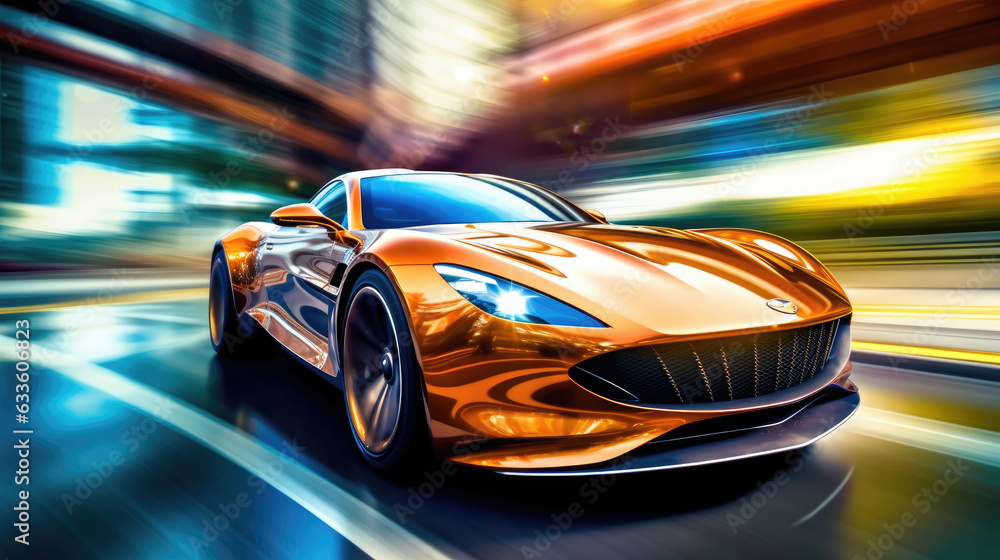A sleek sports car speeding down, Background, Illustrations, HD A sleek sports car speeding down, Background, Illustrations, HD