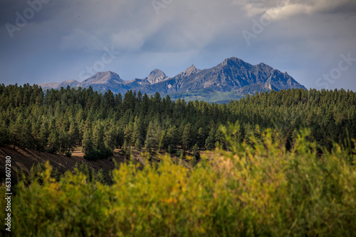 Peaks and national forest land in Colorado's San Juan Mountains.