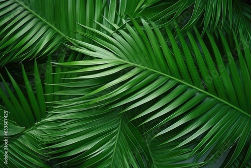 Background from green palm leaves