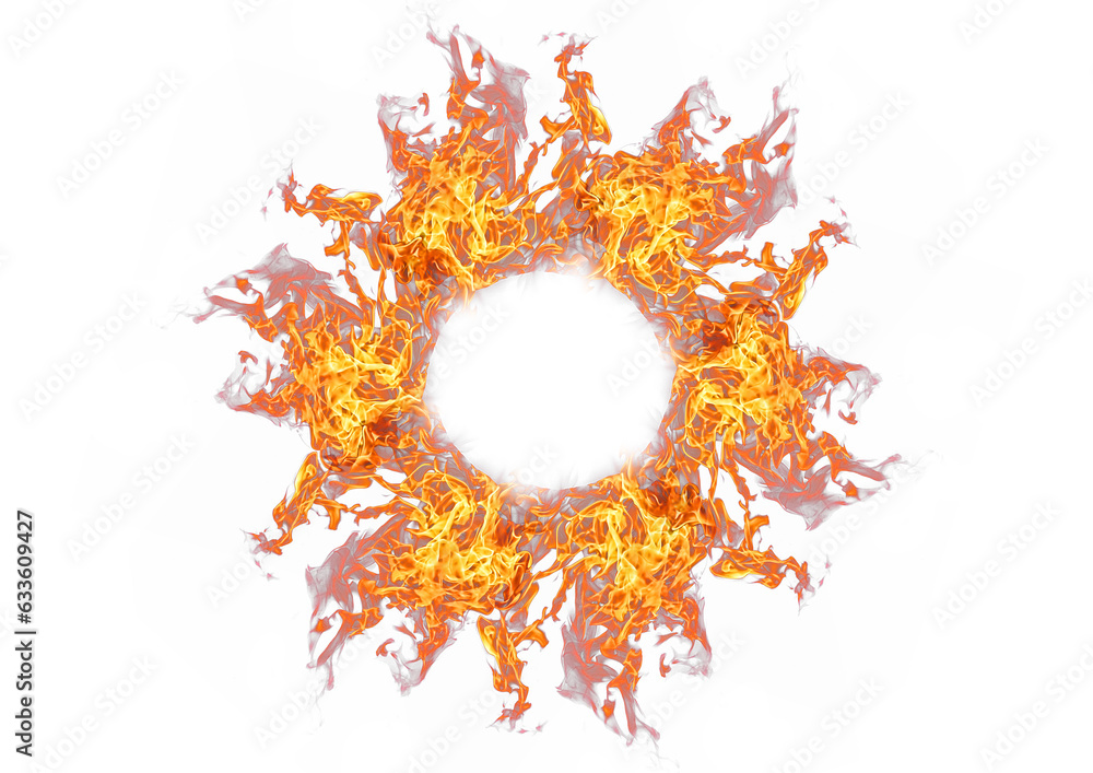 3d illustration of a ring of burning flames 3d illustration of a ring of burning flames