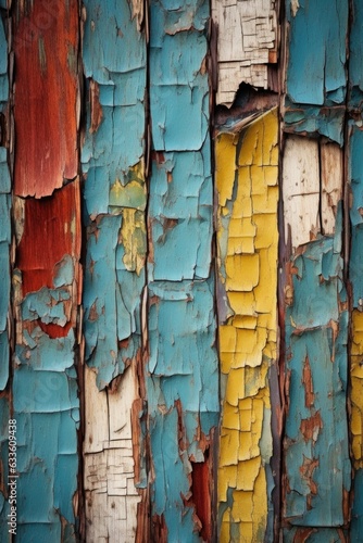 abstract pattern of peeling paint on old wood