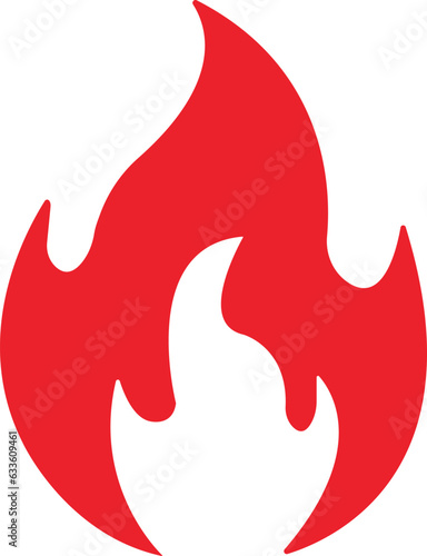 Red hot fire sign. Fire flame icon isolated on white background. Fire flame symbol. Bonfire silhouette logotype. Flames symbols flat style - stock vector. Simple icon, Web site page and mobile app.
