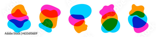 Colorful blob irregular shapes composition set. Organic form art for your design