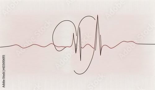 single line drawing with heart decor