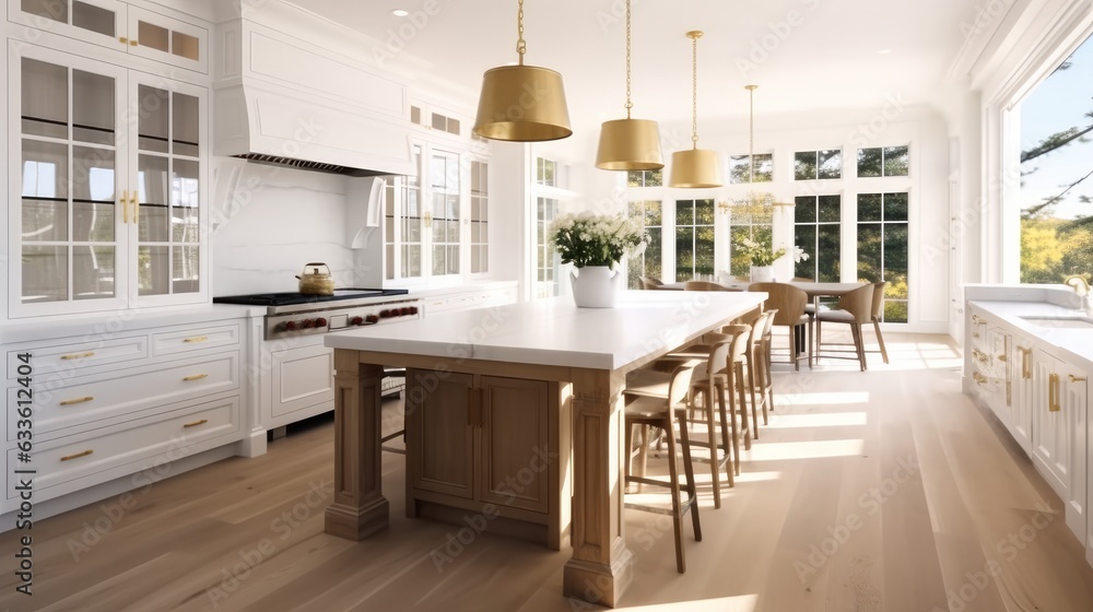 Gorgeous luxury kitchen boasting and wooden floor, with kitchen counter. Gorgeous luxury kitchen boasting and wooden floor, with kitchen counter.