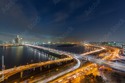 서울 한강 마포대교 야경