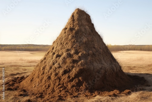 soil particles surrounding the anthill structure photo