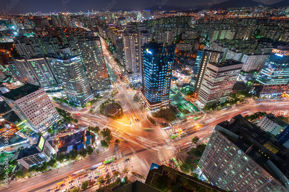 서울 공덕오거리 마포 야경 Stock Photo | Adobe Stock