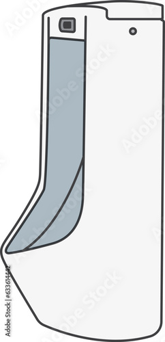 Illustration of white ceramic male urinal 