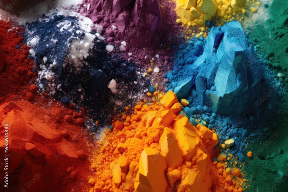 close-up of colorful firework powder ingredients