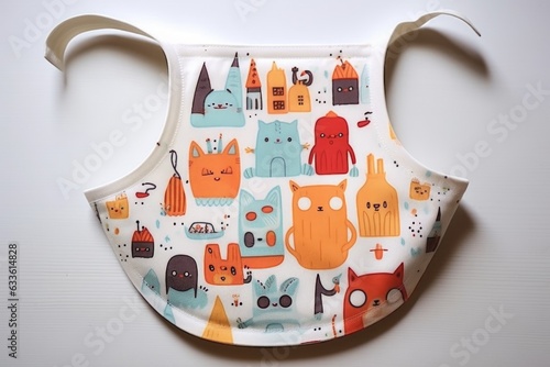 baby bib with cute food-themed design