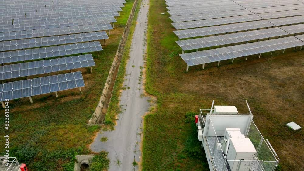 Cell Farm Project Aerial view of Solar cell farm power plant eco technology.landscape of ...