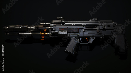 Modern guns weapon black background