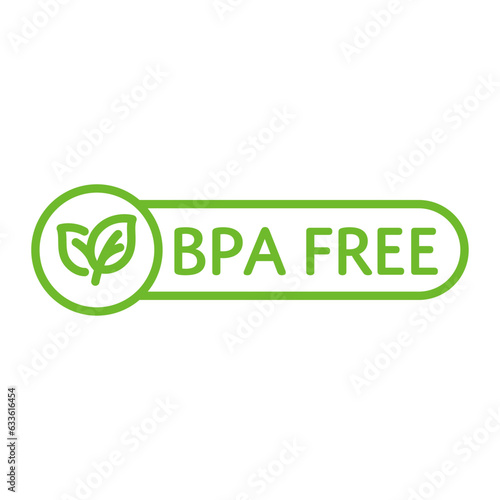 BPA Bisphenol A free green badge. Vector flat icon for non toxic plastic.