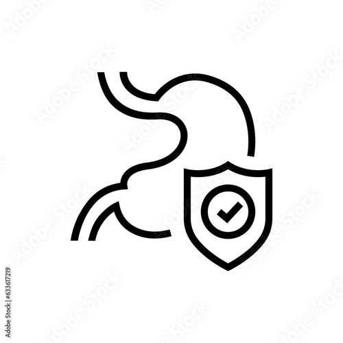 Stomach protection concept icon editable stroke outline icon isolated on white background flat vector illustration. Pixel perfect.