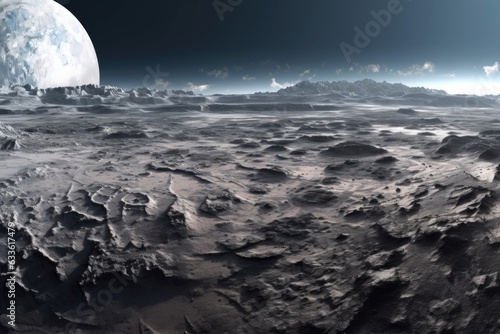 panoramic view of lunar craters from rovers perspective