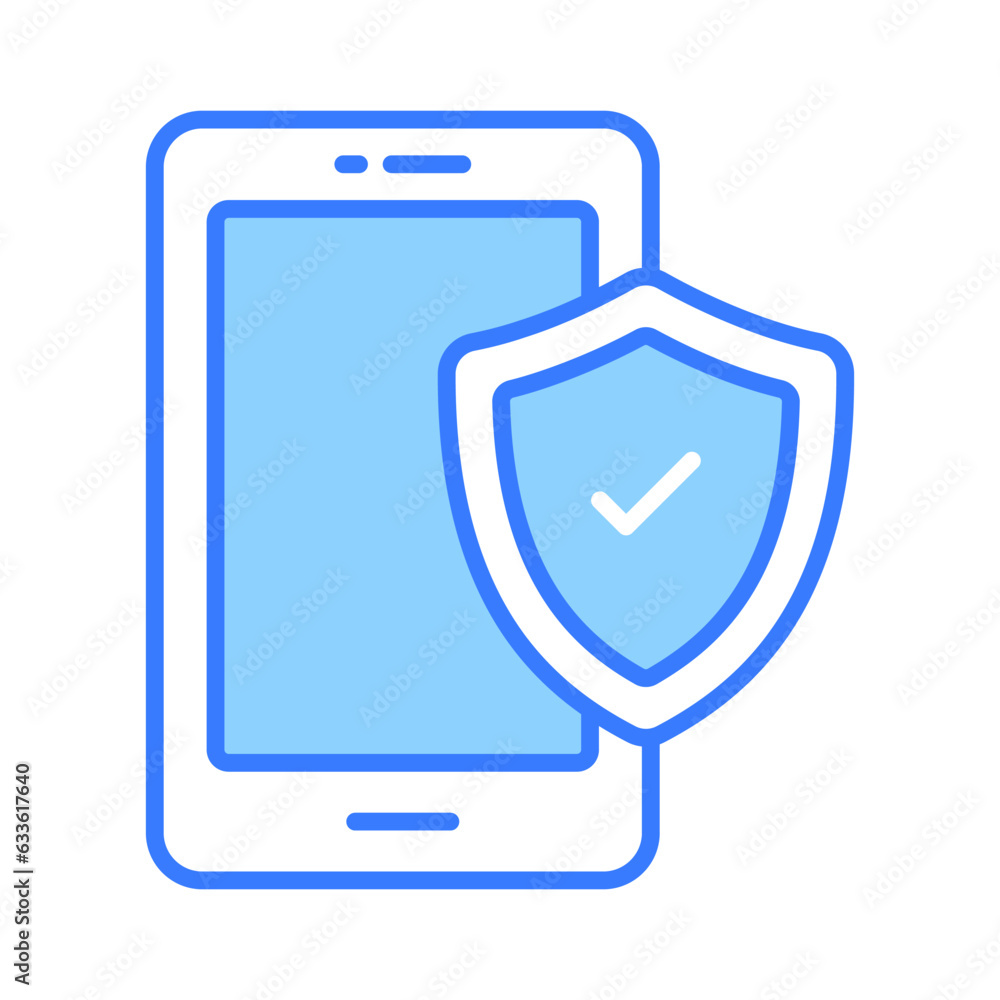 Security shield with mobile, trendy vector of mobile insurance, mobile security Security shield with mobile, trendy vector of mobile insurance, mobile security