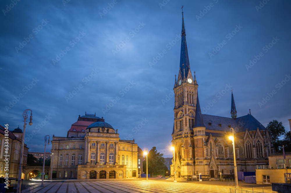 The so called Theaterplatz or Theatre Square, in Chemnitz, Germany