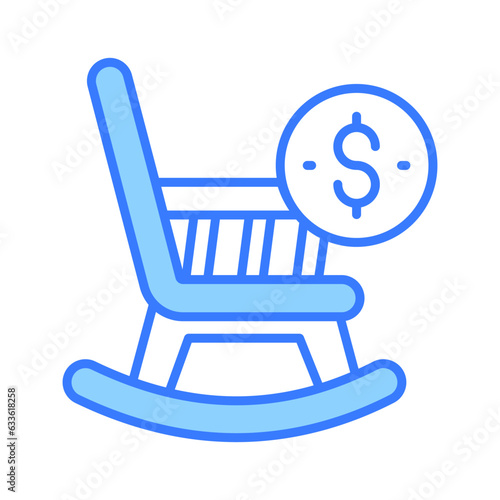 Unique icon of retirement planning, well designed vector of retirement funds