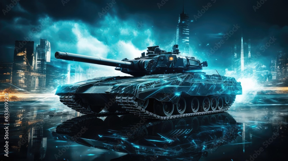 Sci-Fi Military Tank - obrazy, fototapety, plakaty 