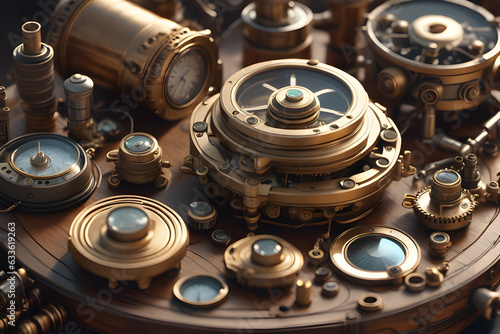 Wallpaper Mural countless spring devices that have a steam-punk feel. Generative AI. Torontodigital.ca