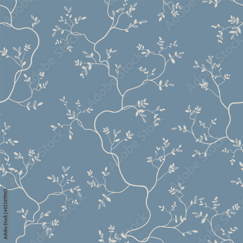 seamless pattern of branches and leaves