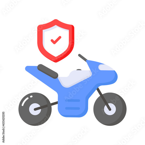 Bike insurance vector design, motorcycle insurance icon isolated on white background