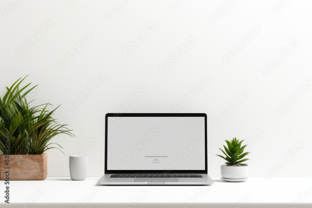 Clean and Minimalistic Website Layout Mockup on White Background Clean and Minimalistic Website Layout Mockup on White Background